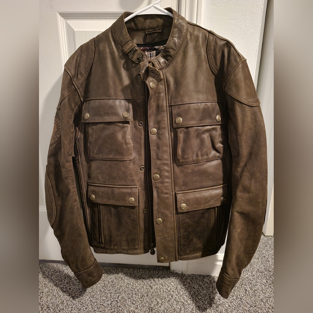 Indian Motorcycle Benjamin Leather Jacket Brown Mens Small
